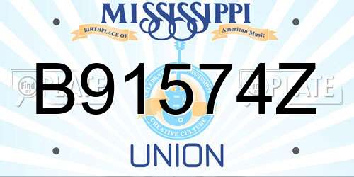 B91574Z Mississippi License Plate