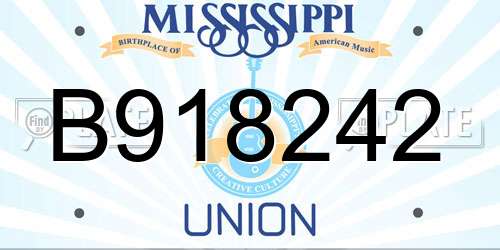B918242 Mississippi License Plate