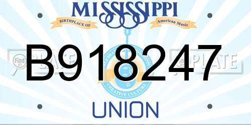 B918247 Mississippi License Plate