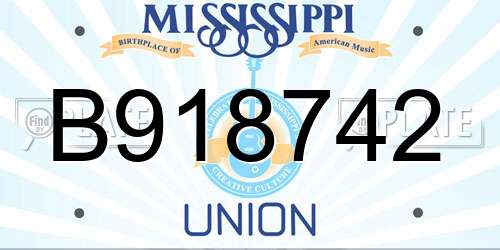 B918742 Mississippi License Plate