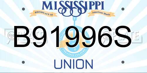 B91996S Mississippi License Plate