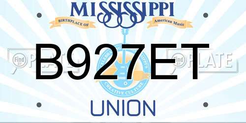 B927ET Mississippi License Plate