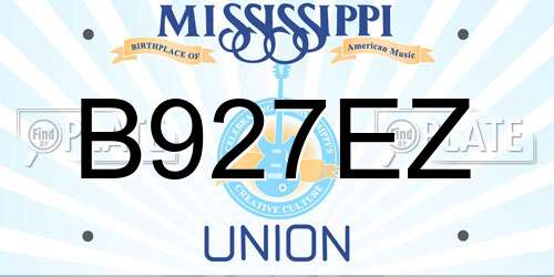 B927EZ Mississippi License Plate