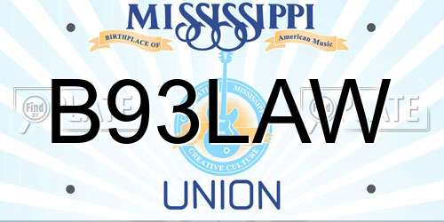 B93LAW Mississippi License Plate