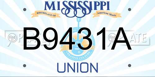 B9431A Mississippi License Plate