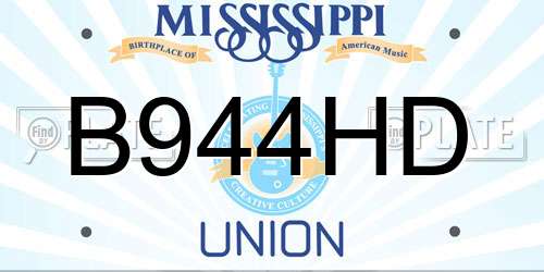 B944HD Mississippi License Plate