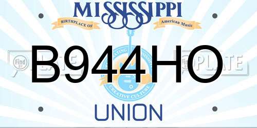 B944HO Mississippi License Plate