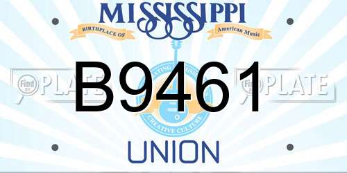 B9461 Mississippi License Plate