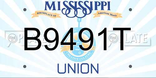 B9491T Mississippi License Plate