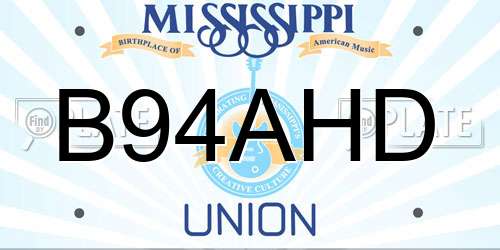 B94AHD Mississippi License Plate