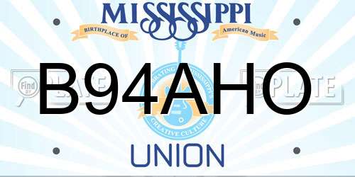B94AHO Mississippi License Plate