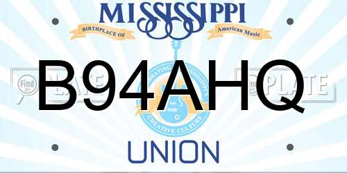 B94AHQ Mississippi License Plate