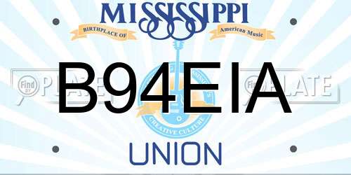 B94EIA Mississippi License Plate