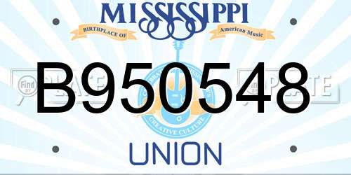 B950548 Mississippi License Plate