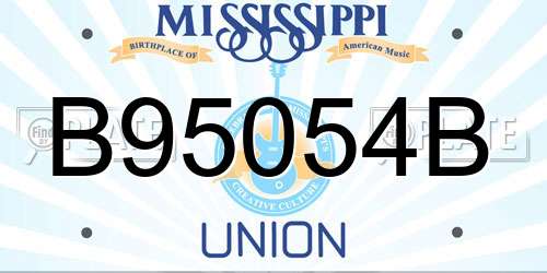 B95054B Mississippi License Plate
