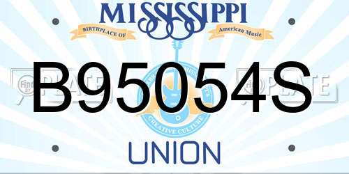 B95054S Mississippi License Plate