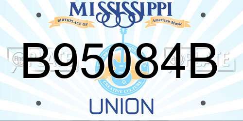 B95084B Mississippi License Plate