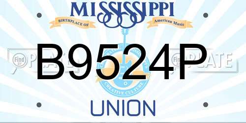 B9524P Mississippi License Plate