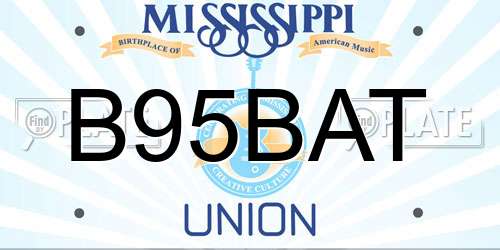 B95BAT Mississippi License Plate