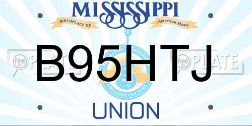 B95HTJ Mississippi License Plate