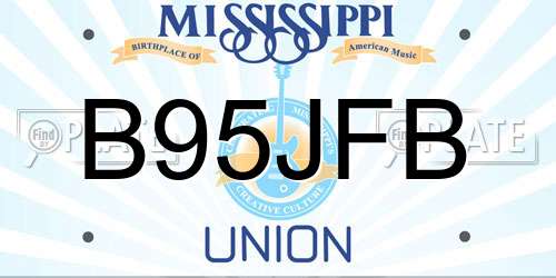 B95JFB Mississippi License Plate
