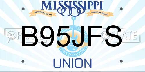 B95JFS Mississippi License Plate