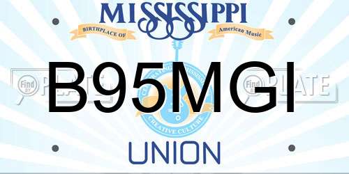 B95MGI Mississippi License Plate