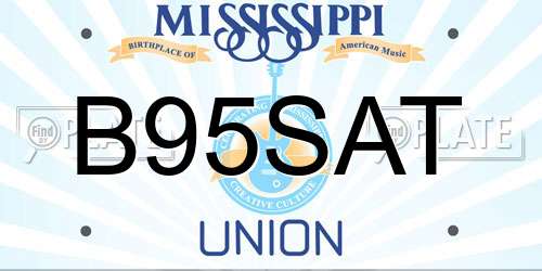 B95SAT Mississippi License Plate