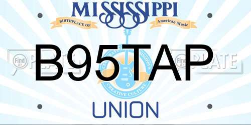B95TAP Mississippi License Plate