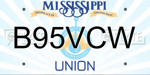 B95VCW Mississippi License Plate