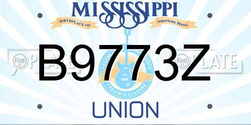 B9773Z Mississippi License Plate