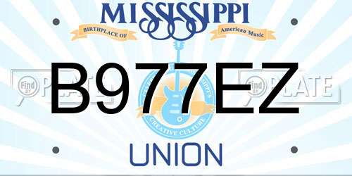 B977EZ Mississippi License Plate