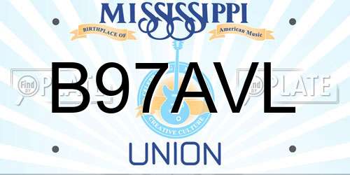 B97AVL Mississippi License Plate