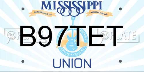 B97TET Mississippi License Plate