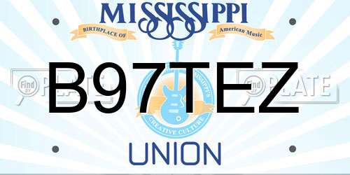 B97TEZ Mississippi License Plate