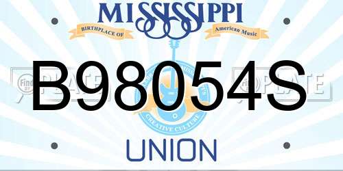 B98054S Mississippi License Plate