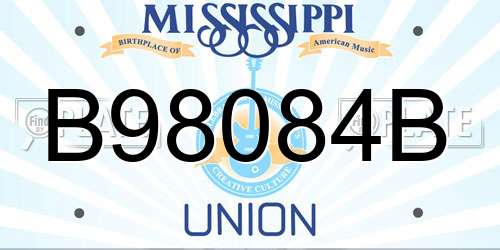 B98084B Mississippi License Plate