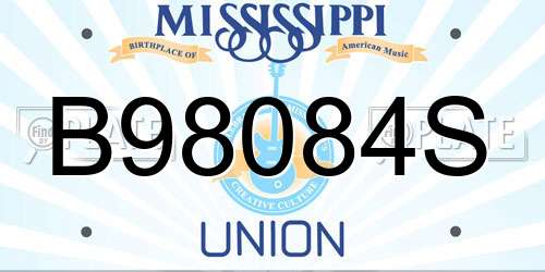 B98084S Mississippi License Plate