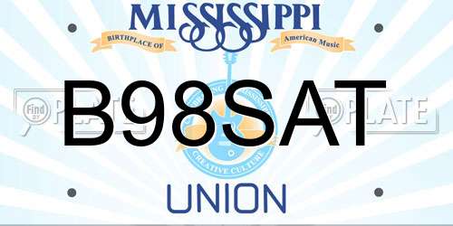 B98SAT Mississippi License Plate