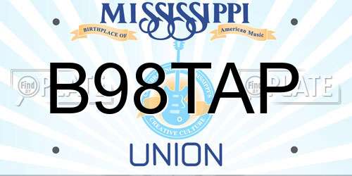 B98TAP Mississippi License Plate