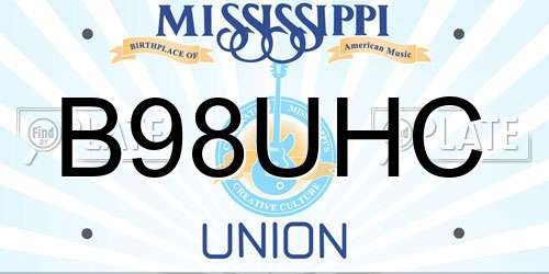 B98UHC Mississippi License Plate
