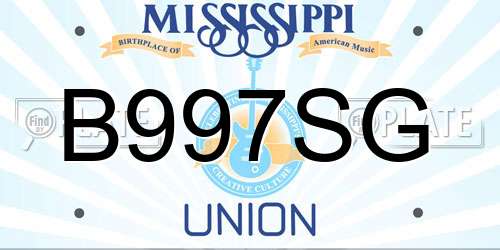 B997SG Mississippi License Plate