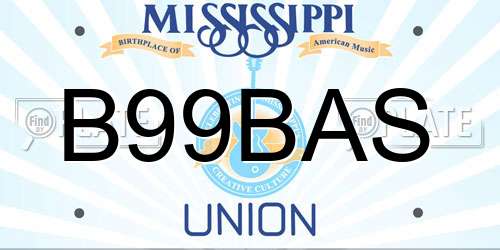 B99BAS Mississippi License Plate