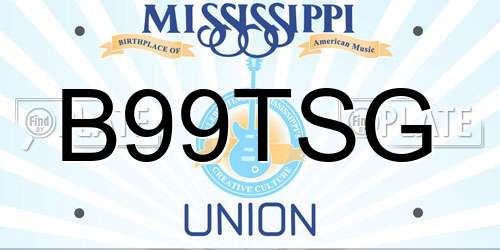 B99TSG Mississippi License Plate