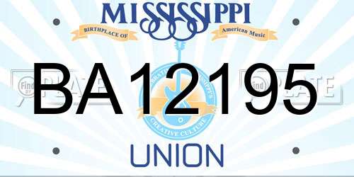 BA12195 Mississippi License Plate