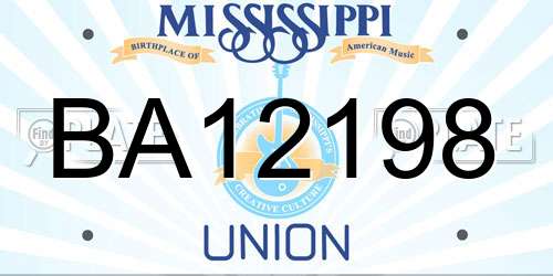 BA12198 Mississippi License Plate