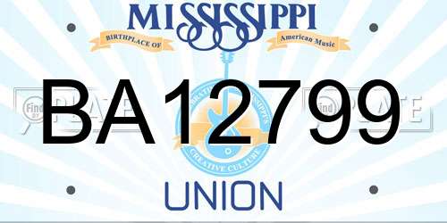 BA12799 Mississippi License Plate