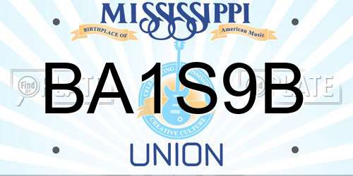 BA1S9B Mississippi License Plate