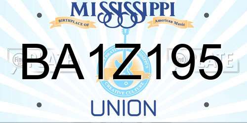 BA1Z195 Mississippi License Plate