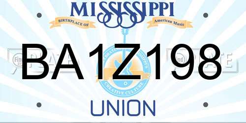 BA1Z198 Mississippi License Plate
